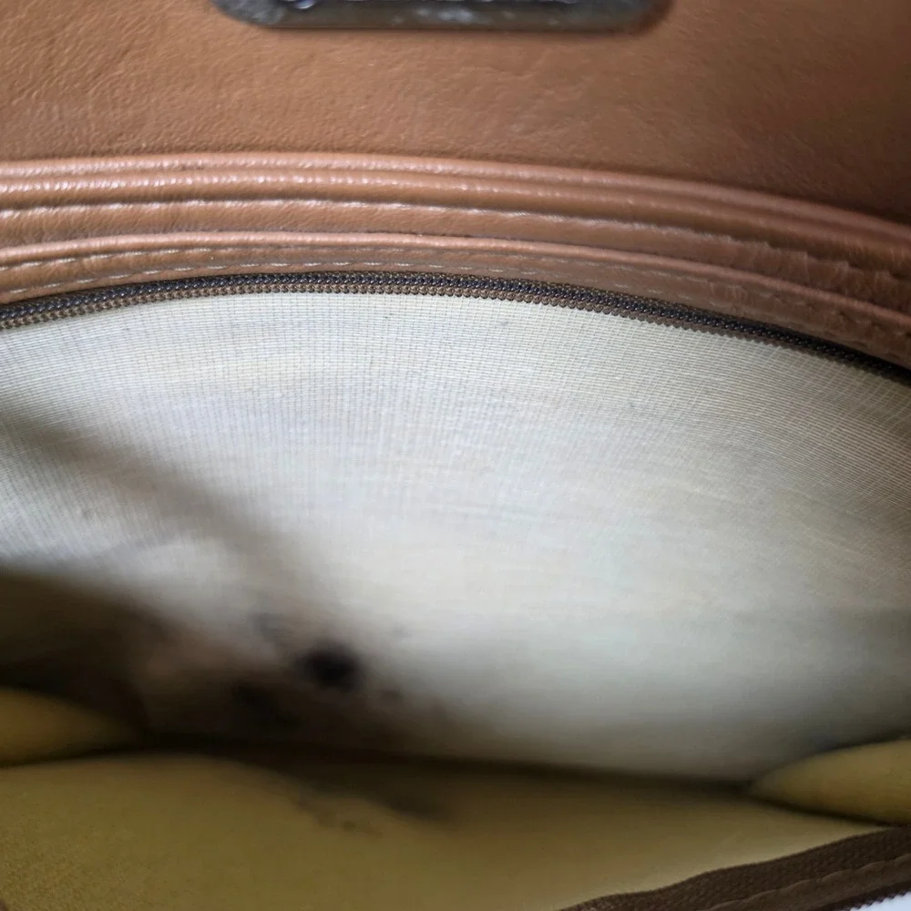 Samsonite Concord Vintage‎ Tan Faux Leather Messenger Bag Travel Shoulder Bag